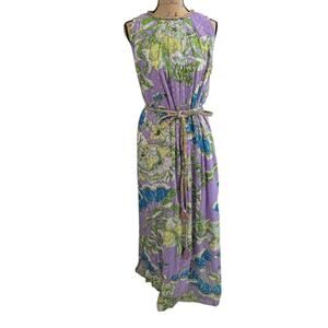Ck‎ BRADLEY Goddess Athena Floral Purple Gold MAXI Dress Z Size Small New